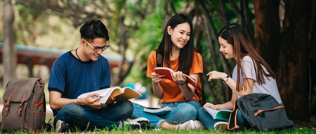 students studying